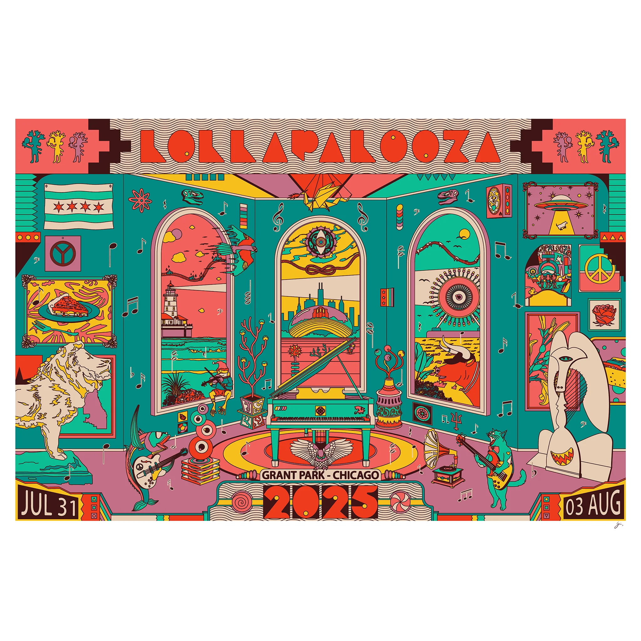2025 Lollapalooza Signed & Numbered Poster